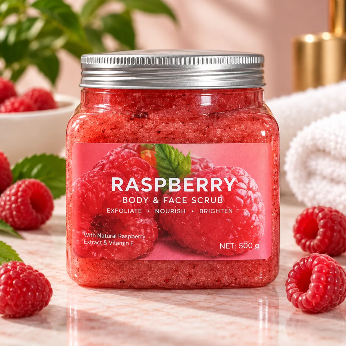 Raspberry Body & Face Scrub 300 g