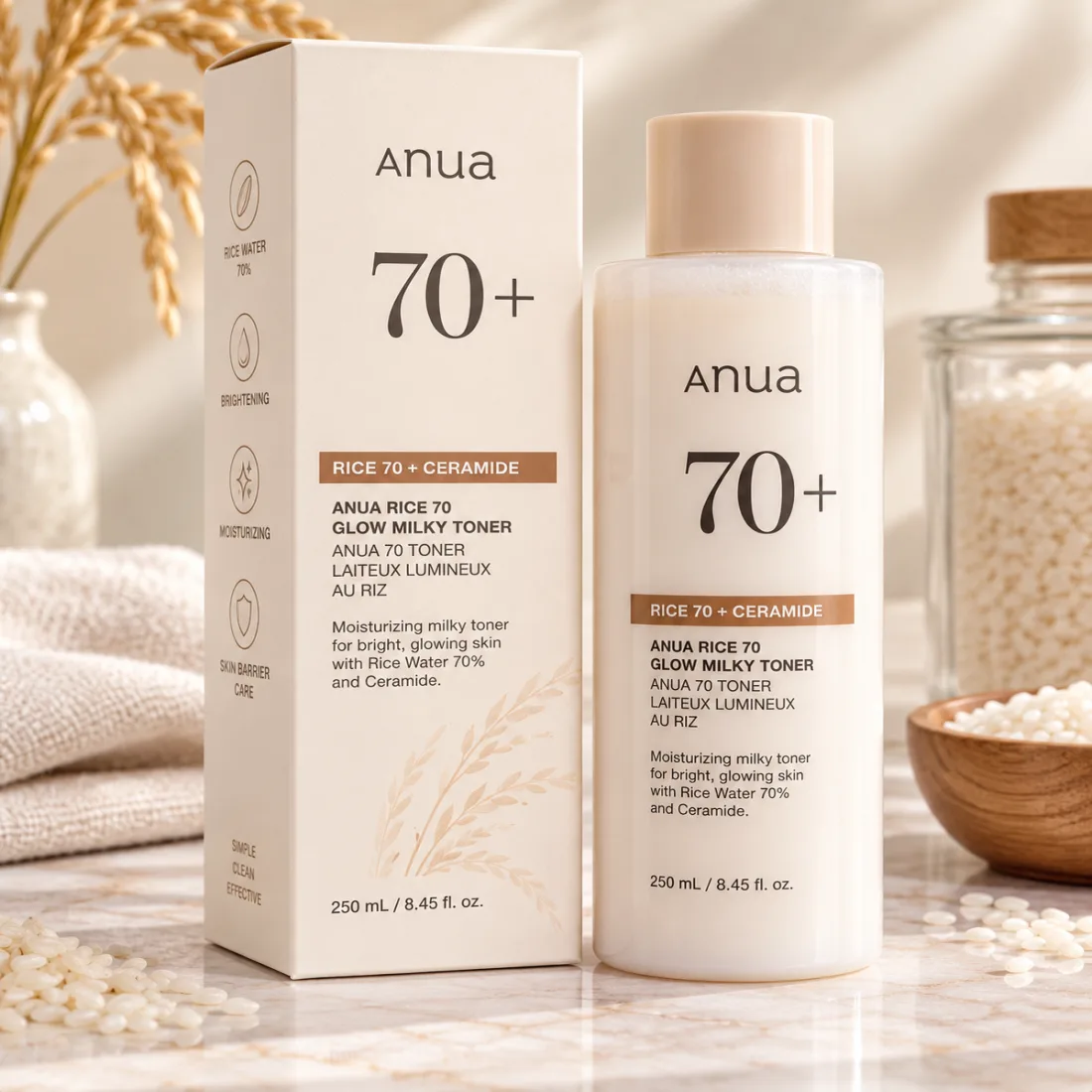 Anua Rice 70 Glow Milky Toner 250 ml