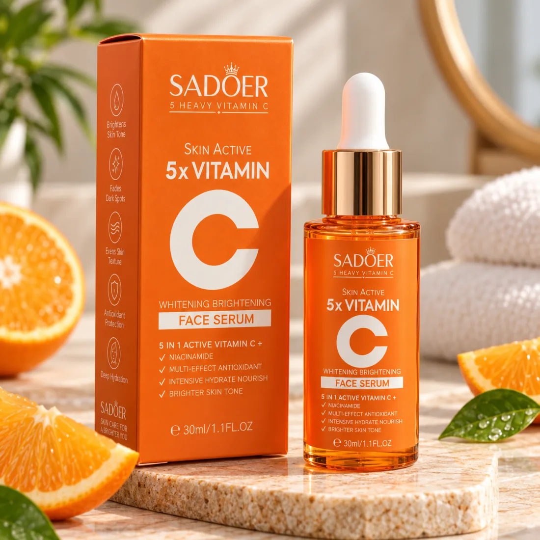 SADOER 5x Vitamin C Whitening Brightening Face Serum 30 ml