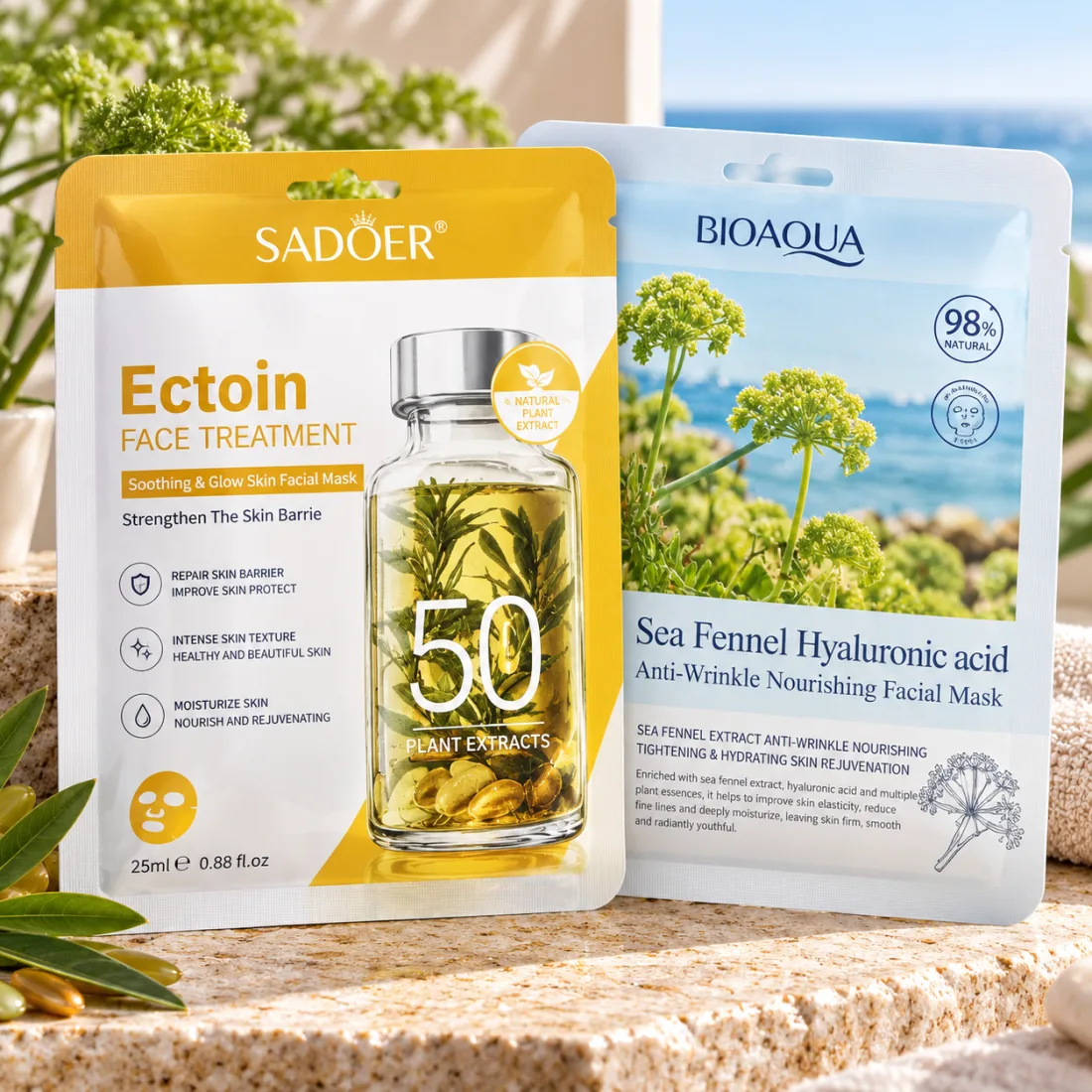 SADOER Sea Fennel & Ectoin Face Treatment Masks