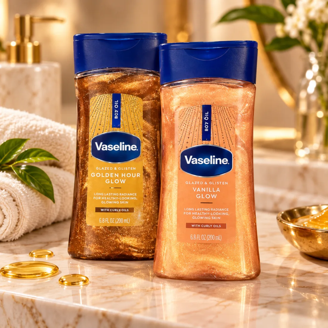 Vaseline Glazed & Glisten Gel Oil 200 ml